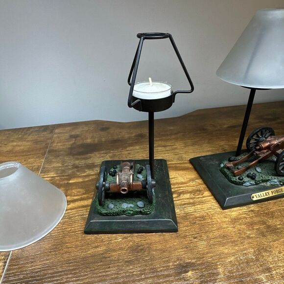 Valley Forge Souvenir Cannon Tea light Mini Lamp set of 2 - Picture 7 of 8